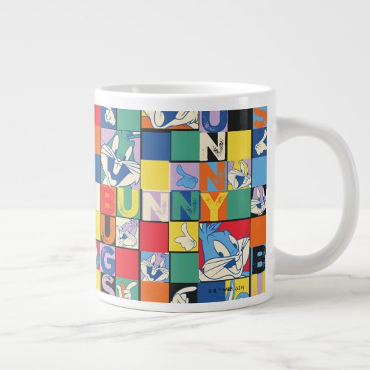BUGS BUNNY™ Kleurrijke Naam en Gezichtschecker Grote Koffiekop (Rechts)