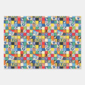 BUGS BUNNY™ Kleurrijke Naam en Gezichtschecker Inpakpapier Vel (Voorkant 3)