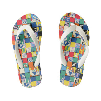 BUGS BUNNY™ Kleurrijke Naam en Gezichtschecker Kinder Teenslippers