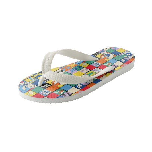 BUGS BUNNY™ Kleurrijke Naam en Gezichtschecker Kinder Teenslippers (Schuin)