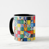 BUGS BUNNY™ Kleurrijke Naam en Gezichtschecker Mok (Voorkant links)