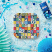 BUGS BUNNY™ Kleurrijke Naam en Gezichtschecker Papieren Bordje (Feest)