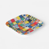 BUGS BUNNY™ Kleurrijke Naam en Gezichtschecker Papieren Bordje (Gebogen)