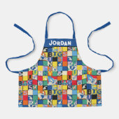 BUGS BUNNY™ Kleurrijke Naam en Gezichtschecker Schort (Voorkant)