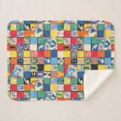 BUGS BUNNY™ Kleurrijke Naam en Gezichtschecker Sherpa Deken (Voorkant (horizontaal))