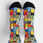 BUGS BUNNY™ Kleurrijke Naam en Gezichtschecker Sokken (Top)