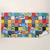 BUGS BUNNY™ Kleurrijke Naam en Gezichtschecker Strandlaken (Voorkant)