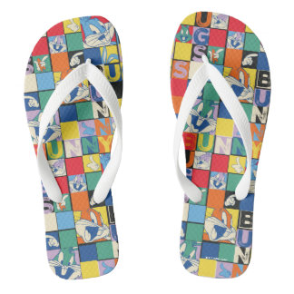 BUGS BUNNY™ Kleurrijke Naam en Gezichtschecker Teenslippers