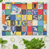 BUGS BUNNY™ Kleurrijke Naam en Gezichtschecker Theedoek (Gevouwen)