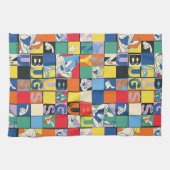 BUGS BUNNY™ Kleurrijke Naam en Gezichtschecker Theedoek (Horizontaal)