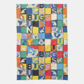 BUGS BUNNY™ Kleurrijke Naam en Gezichtschecker Theedoek (Verticaal)