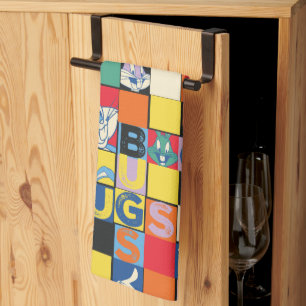 BUGS BUNNY™ Kleurrijke Naam en Gezichtschecker Theedoek