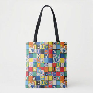 BUGS BUNNY™ Kleurrijke Naam en Gezichtschecker Tote Bag