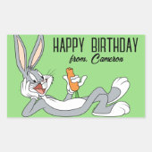 BUGS BUNNY™ liggen | Gefeliciteerd Rechthoekige Sticker (Voorkant)