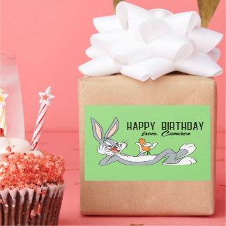 BUGS BUNNY™ liggen | Gefeliciteerd Rechthoekige Sticker