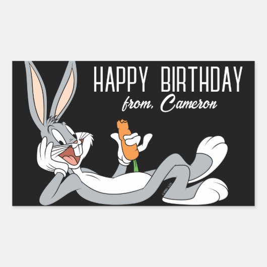 BUGS BUNNY™ liggen | Gefeliciteerd Rechthoekige Sticker (Voorkant)