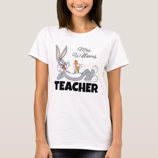 BUGS BUNNY™ Liggend Eten Wortel Leraar T-shirt (Voorkant)