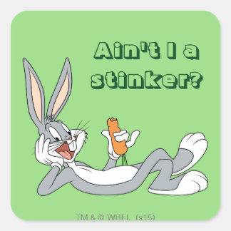 BUGS BUNNY™ Liggend terwijl hij wortel eet Vierkante Sticker