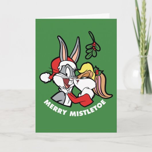 BUGS BUNNY™ & Lola "Merry Mistletoe" Feestdagen Kaart (Voorkant)