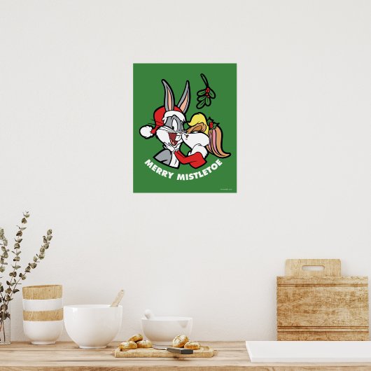 BUGS BUNNY™ & Lola "Merry Mistletoe" Poster (Keuken)