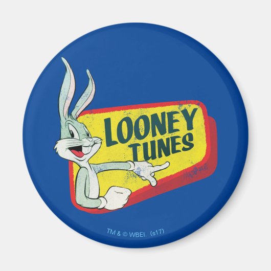 BUGS BUNNY™ LOONEY TUNES™ Retro Patch Magneet (Voorkant)