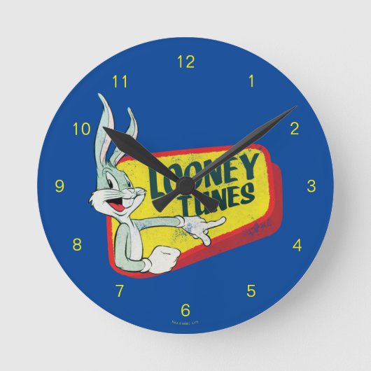 BUGS BUNNY™ LOONEY TUNES™ Retro Patch Ronde Klok (Voorkant)