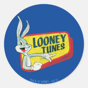BUGS BUNNY™ LOONEY TUNES™ Retro Patch Ronde Sticker