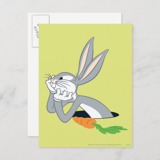 BUGS BUNNY™ met wortel Briefkaart (Voorkant / Achterkant)
