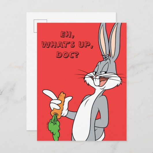 BUGS BUNNY™ met wortel Briefkaart (Voorkant / Achterkant)
