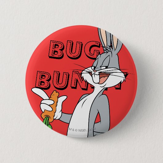 BUGS BUNNY™ met wortel Ronde Button 5,7 Cm (Voorkant)