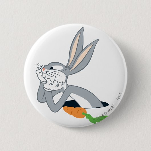 BUGS BUNNY™ met wortel Ronde Button 5,7 Cm (Voorkant)