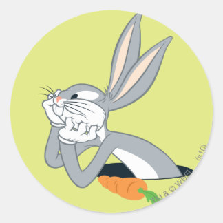 BUGS BUNNY™ met Wortel Ronde Sticker