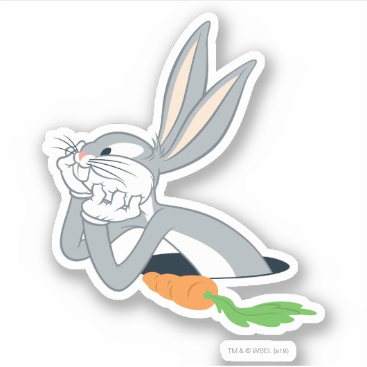 BUGS BUNNY™ met wortel Sticker (Voorkant)