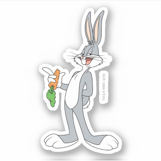 BUGS BUNNY™ met wortel Sticker (Voorkant)