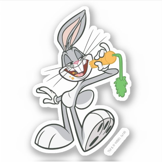 BUGS BUNNY™ met wortel Sticker (Voorkant)