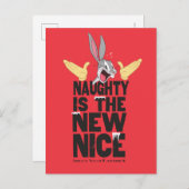 BUGS BUNNY™ "Naughty is the New Nice" Feestdagenkaart (Voorkant / Achterkant)