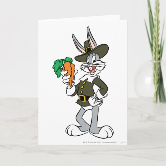 BUGS BUNNY™ Pilgrim Thanksgiving Feestdagen Kaart (Voorkant)