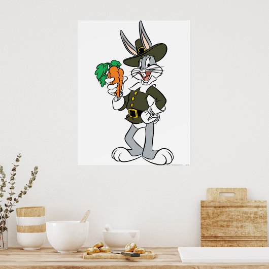 BUGS BUNNY™ Pilgrim Thanksgiving Poster (Keuken)