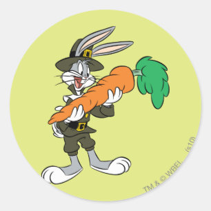 BUGS BUNNY™ Pilgrim Thanksgiving Ronde Sticker