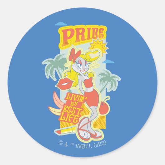 BUGS BUNNY™ Pride - Livin's beste leven Ronde Sticker (Voorkant)