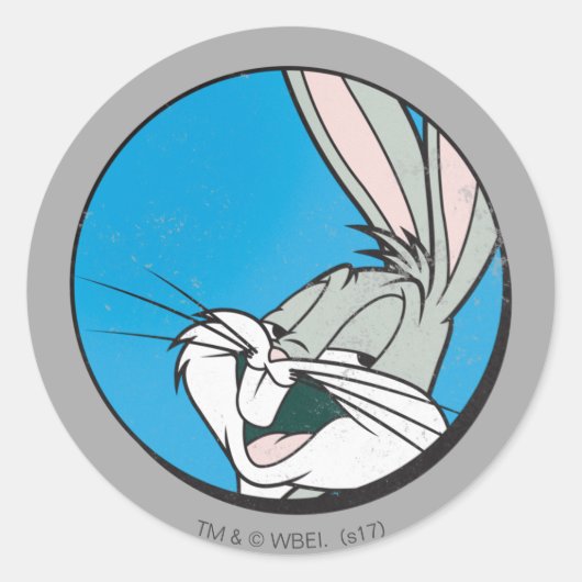 BUGS BUNNY™ Retro Blue Patch Ronde Sticker (Voorkant)