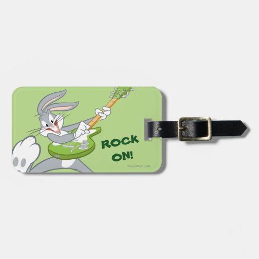 BUGS BUNNY™ Rockend op gitaar Bagagelabel (Voorkant horizontaal)