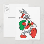 BUGS BUNNY™ Santa Feestdagenkaart (Voorkant / Achterkant)