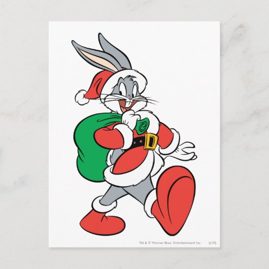 BUGS BUNNY™ Santa Feestdagenkaart (Voorkant)