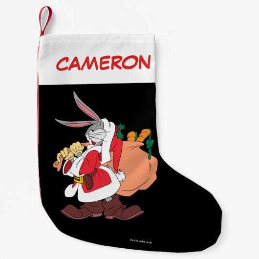 BUGS BUNNY™ Santa "My Side Hustle" Kleine Kerstsok (Voorkant)