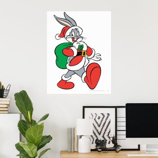 BUGS BUNNY™ Santa Poster (Thuiskantoor)
