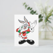 BUGS BUNNY™ Santa Waving Feestdagenkaart (Staand voorkant)