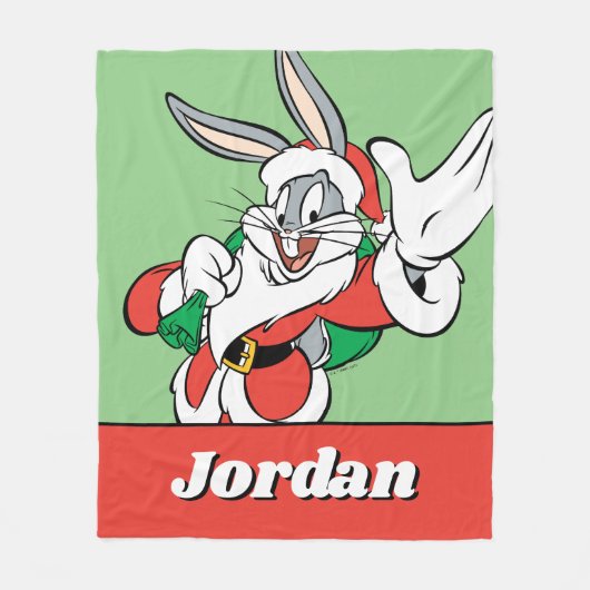 BUGS BUNNY™ Santa Waving Fleece Deken (Voorkant)