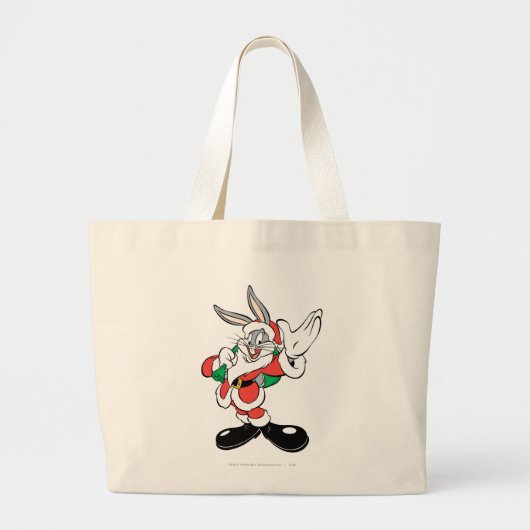 BUGS BUNNY™ Santa Waving Grote Tote Bag (Voorkant)