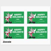 BUGS BUNNY™ Santa Waving PRETTIGE FEESTDAGEN | Rechthoekige Sticker (Vel)